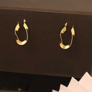 Modern Twisted Hoop Gold-Plated Earrings