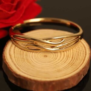 Modern Wave Design Gold-Plated Bangle