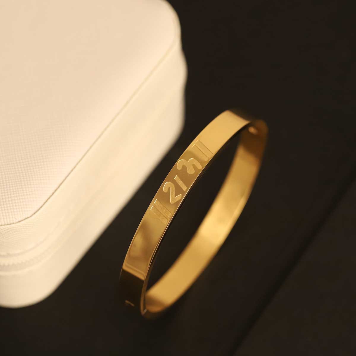 Divine Radiance Gold-Plated RAM Engraved Bangle