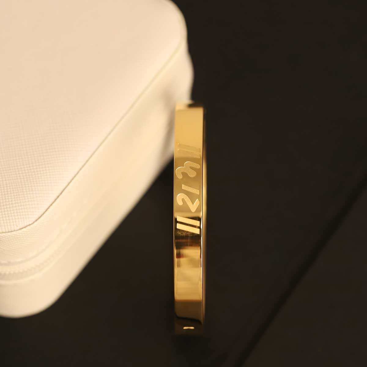 Divine Radiance Gold-Plated RAM Engraved Bangle - Image 2