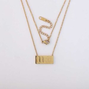 Manifestation "11:11" Gold-Tone Bar Pendant Necklace