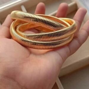 Golden Ribbons Flexible Coil Bangles
