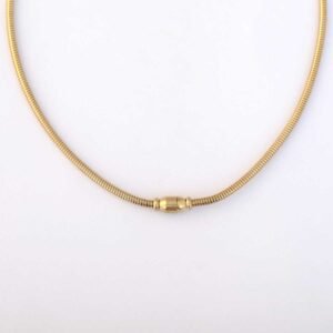 Modern Gold-Plated Snake Chain Necklace with Magnetic Clasp